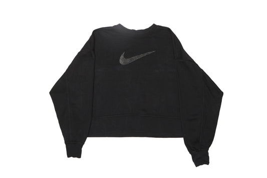 Womens Nike Textured Logo Cropped Sweatshirt - M