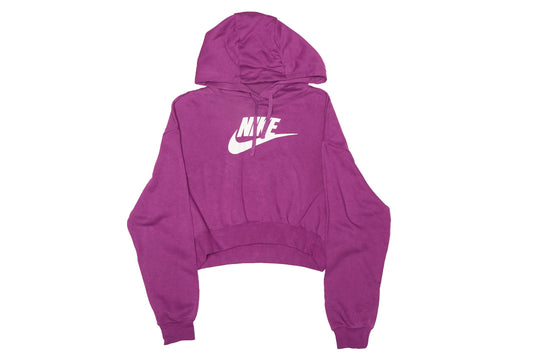 Womens Nike Logo Print Hooded Cropped Sweatshirt - XS