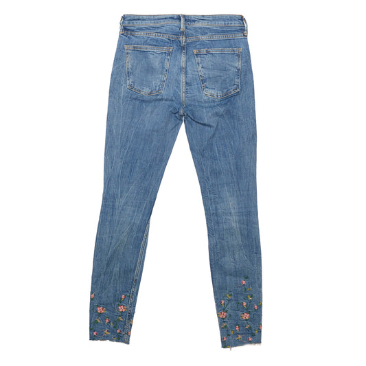Zara Slim Fit Embroidered Flower Jeans - W30" L28"