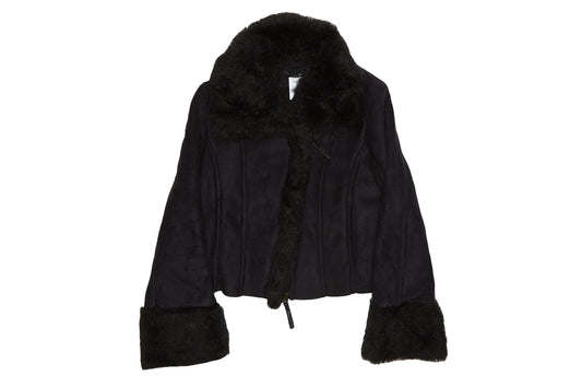 Womens Zara Fur and Faux Suede Jacket - M