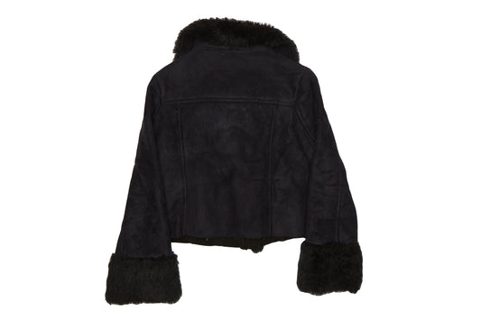 Womens Zara Fur and Faux Suede Jacket - M
