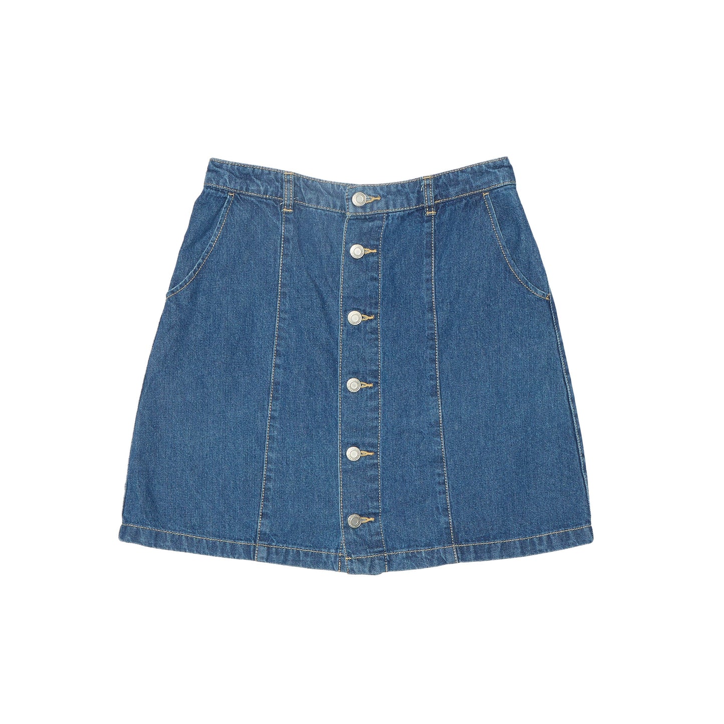 Womens Button Up Denim Mini Skirt - W28"