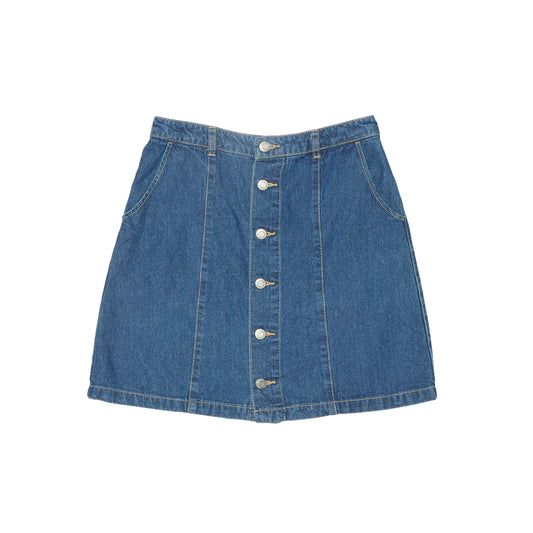 Womens Button Up Denim Mini Skirt - W28"