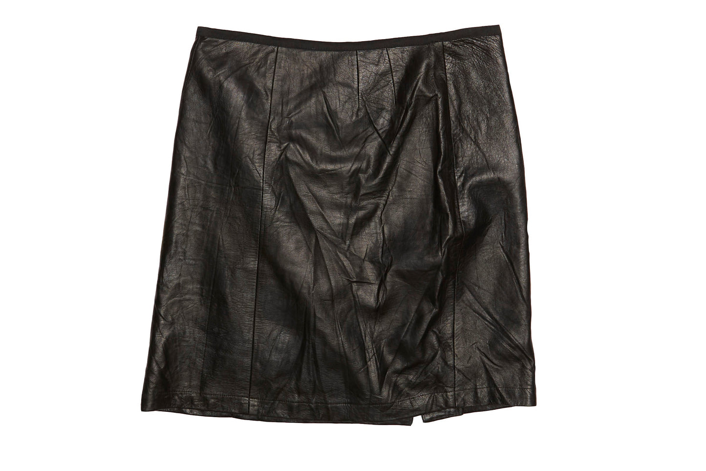 Womens Knee Length Leather Skirt - M