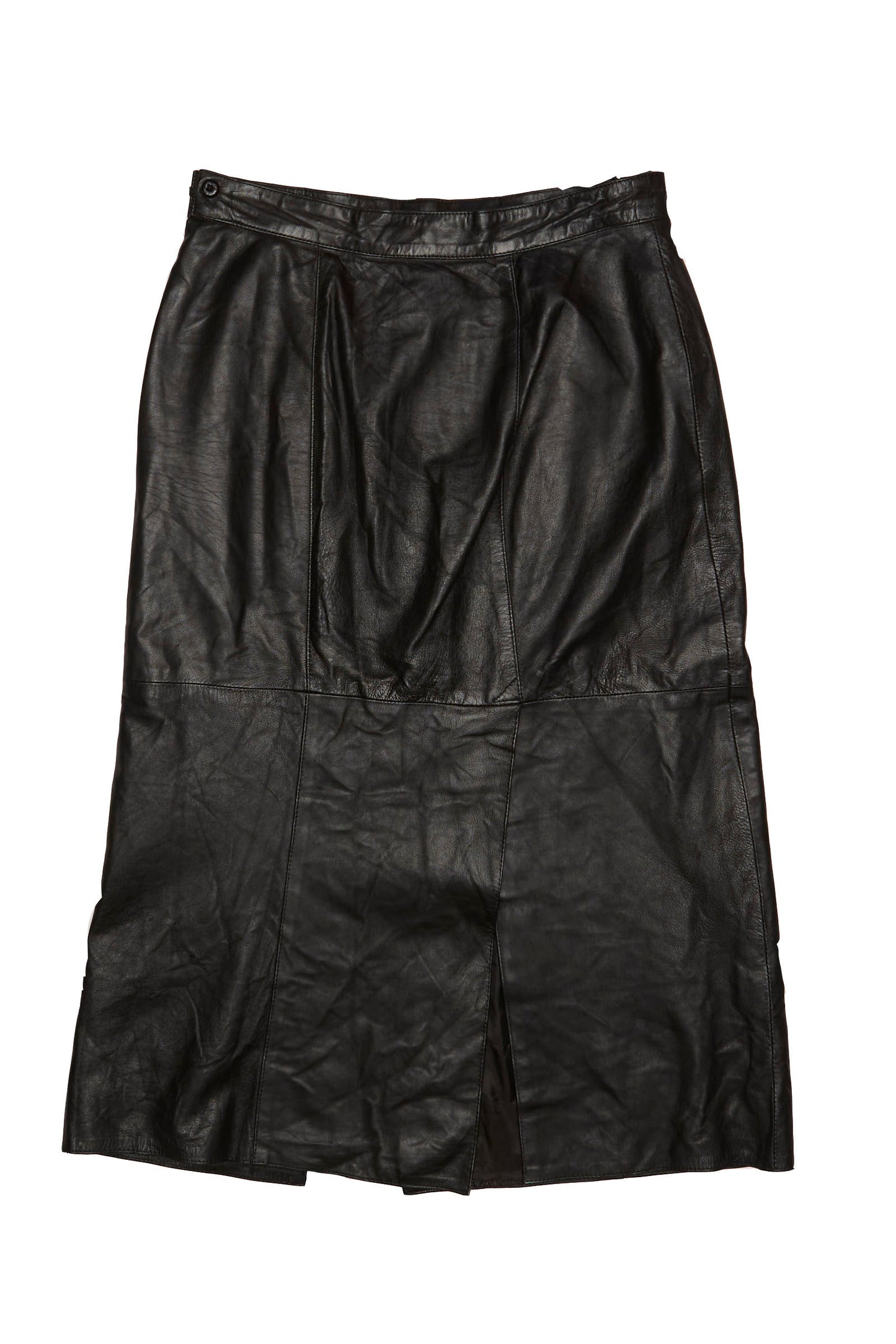 Womens Norma Split Hem Leather Maxi Skirt - M