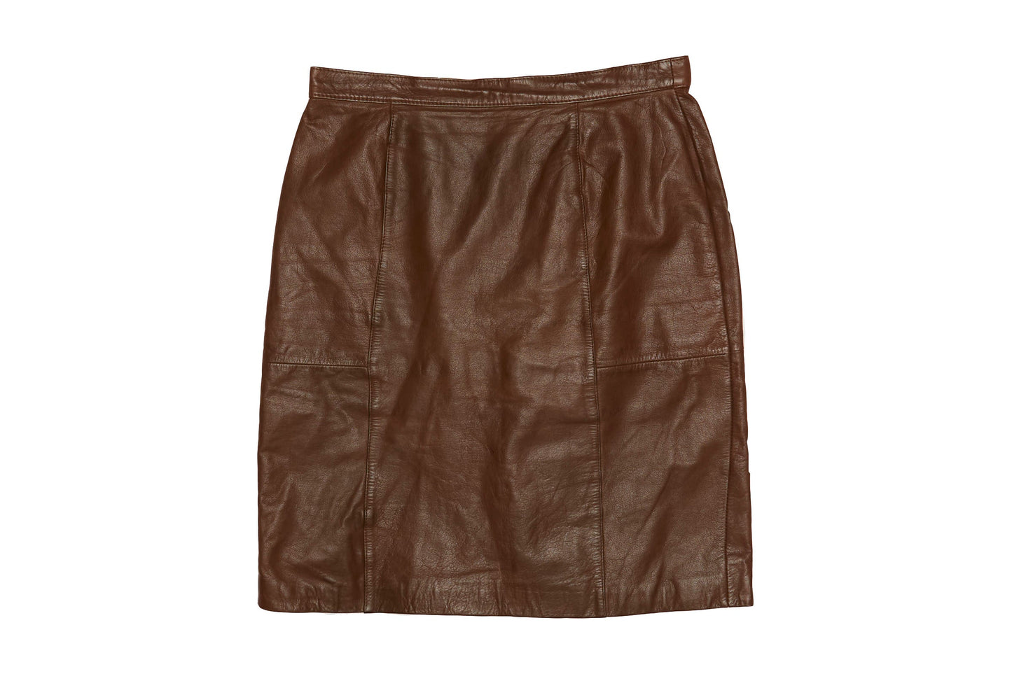 Womens Leather Midi Skirt - M
