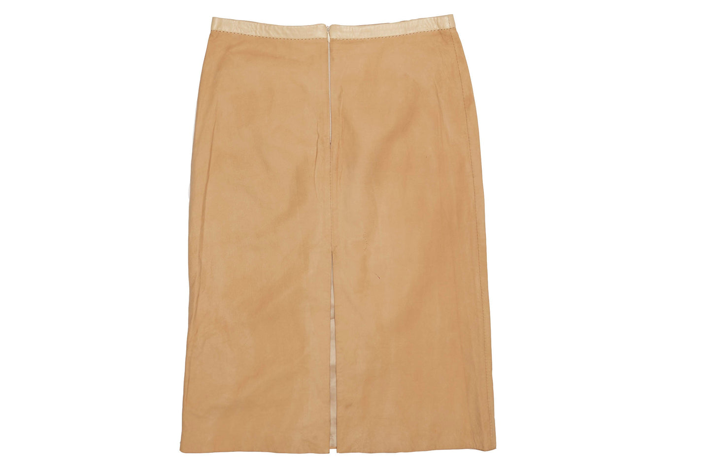 Womens Borbonese Midi Leather Skirt - M