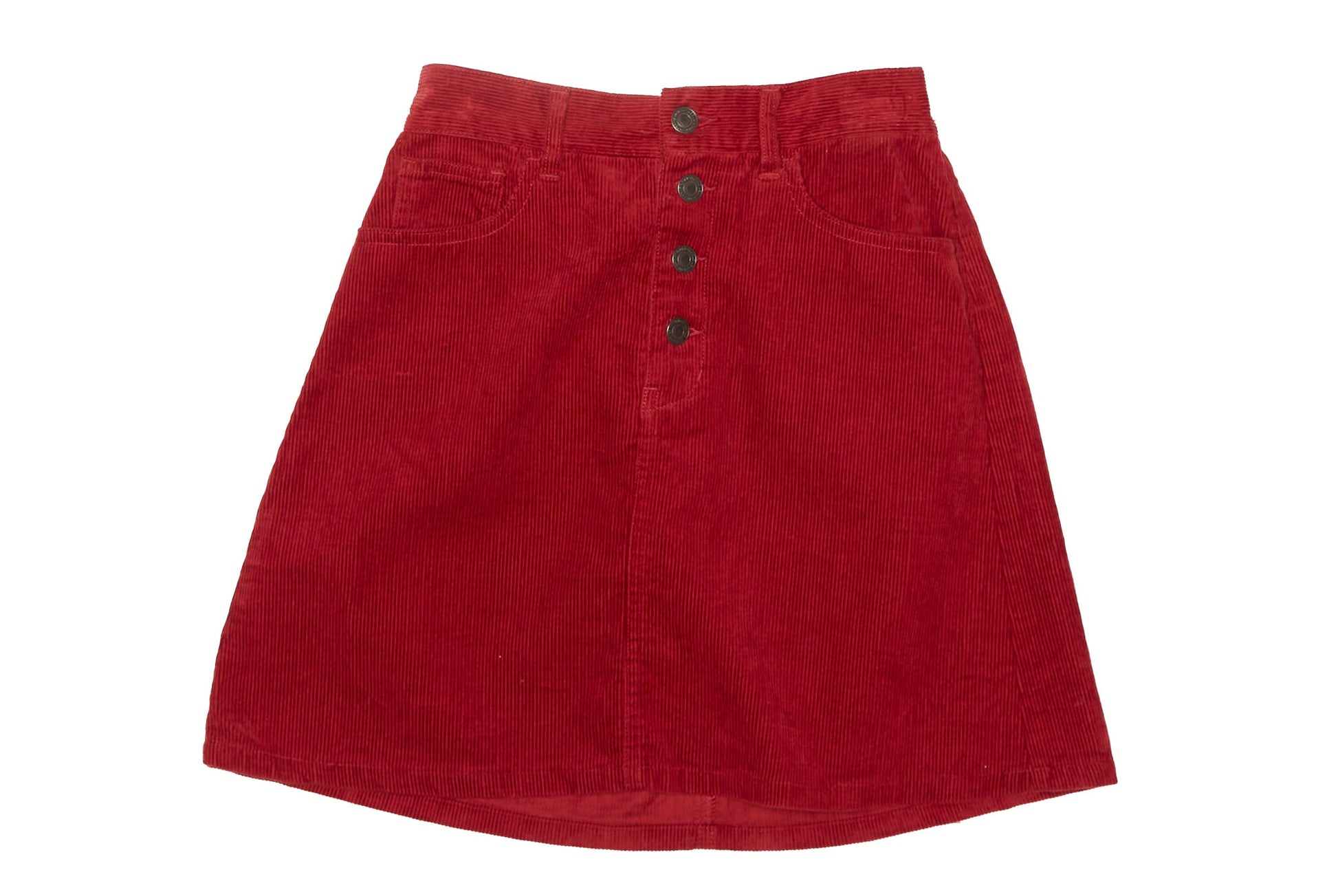 Womens Corduroy Button Mini Skirt - W24"