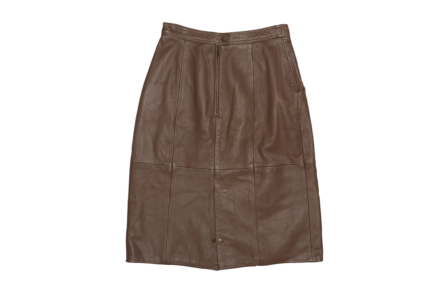Womens Leather Midi Skirt - XS